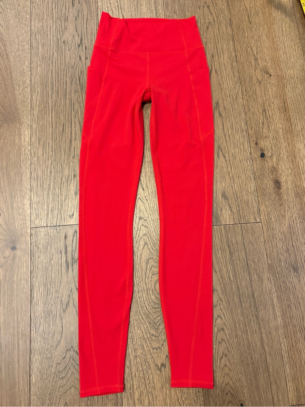 PureLuxe Fabletics High-Waist Red Performance Leggings